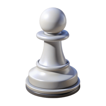 remarkable traditional Professional render, isolated cutout of a single chess piece, white pawn with Transparent Background fine detail png