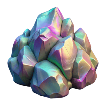 magnificent rustic Iridescent Rock Formations Cutout with Blue Accents premium png