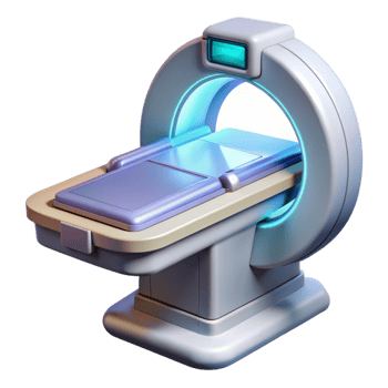 extraordinary distinctive Advanced medical scanner device with holographic display interface with Transparent Background png
