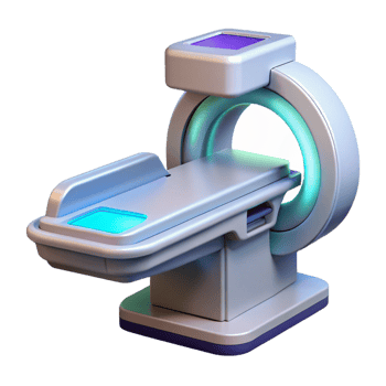 unparalleled surreal Advanced medical scanner device with holographic display interface with Transparent Background 8K png
