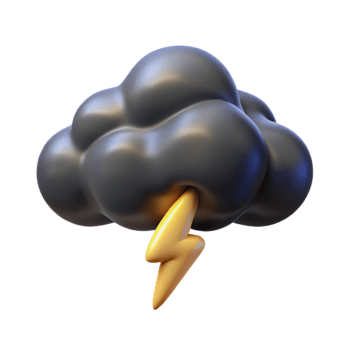 elegant classic Isolated Dark Storm Cloud with Lightning Bolt exclusive png