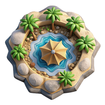 stunning minimalist Isolated Kaleidoscope Beach Shifting Tide Aerial View detailed png