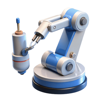 immaculate remarkable Advanced robotic surgery tool with articulated arms and laser scalpel with Transparent Background png