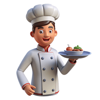 fascinating classic Chef holding a plate of food with Transparent Background artisan png