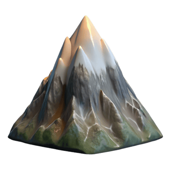 impressive modern Isolated Mountain Peak with Backlighting Transparent Background professional png