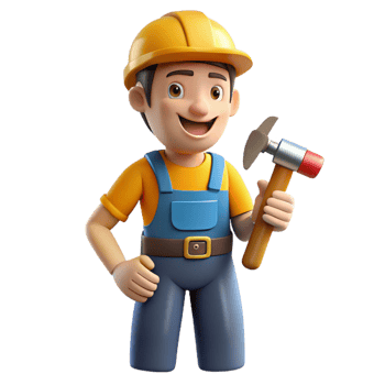 striking exceptional Carpenter with hammer and nails with Transparent Background png