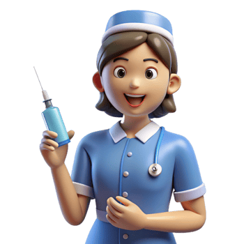 distinctive futuristic Nurse administering a shot with Transparent Background ultra HD png