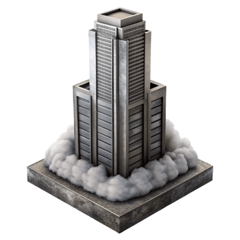 magnificent classic Isolated Skyscraper in Haze Cutout Dark Gray Tones original png