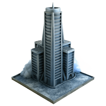 vibrant abstract Isolated Skyscraper in Haze Cutout Dark Gray Tones exclusive png