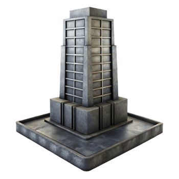 elegant contemporary Isolated Skyscraper in Haze Cutout Dark Gray Tones genuine png