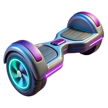 notable futuristic Futuristic sports hoverboard with glowing neon accents with Transparent Background fine detail png