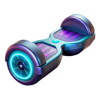 serene signature Futuristic sports hoverboard with glowing neon accents with Transparent Background png