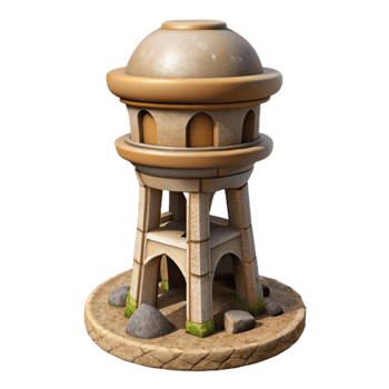 vibrant artistic Isolated Terraform Tower with Detailed Surface Texture high resolution png