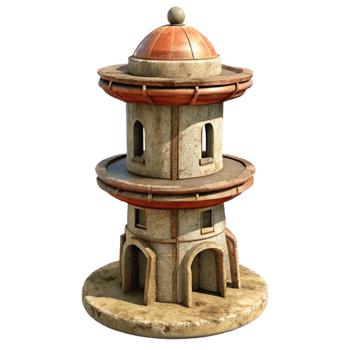 extraordinary minimalist Isolated Terraform Tower with Detailed Surface Texture high resolution png