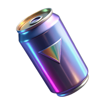 elegant art deco Cyberpunk energy drink can with holographic label with Transparent Background refined png