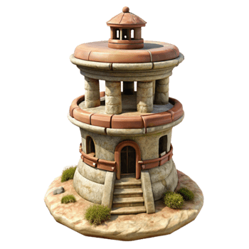 serene abstract Isolated Terraform Tower with Detailed Surface Texture detailed png