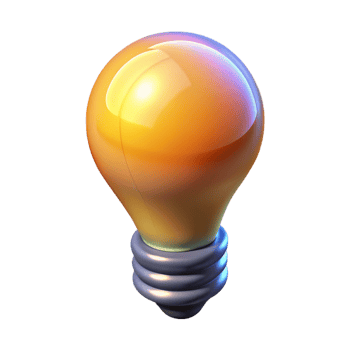 standout minimalist A single, abstract lightbulb with a filament of glowing energy, with Transparent Background fine detail png