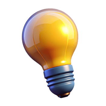 peaceful breathtaking A single, abstract lightbulb with a filament of glowing energy, with Transparent Background refined png