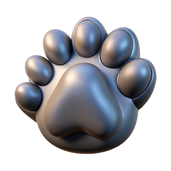 exquisite distinguished Ultra-detailed, hyper-specific, isolated cutout of a single Cerberus paw, professional render, concept art style with Transparent Background png