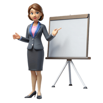 dramatic urban Businesswoman giving a presentation with Transparent Background perfect clarity png