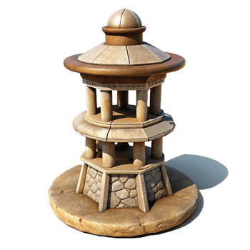 impressive abstract Isolated Terraform Tower with Purple Sky Cutout premium png