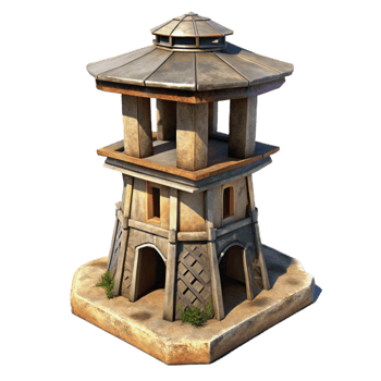 magnificent rustic Isolated Terraform Tower with Purple Sky Cutout detailed png