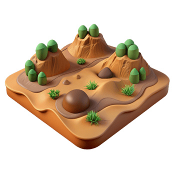 serene contemporary Isolated Terra Verde Terrain with Detailed Texture exclusive png