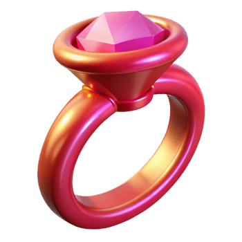 hypnotic industrial A magical ring with a large ruby with Transparent Background luxury png