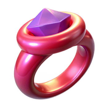 rare futuristic A magical ring with a large ruby with Transparent Background professional png