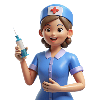 majestic quintessential Nurse administering a shot with Transparent Background png