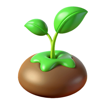 stunning celebrated Green sprout emerging from seed with Transparent Background png