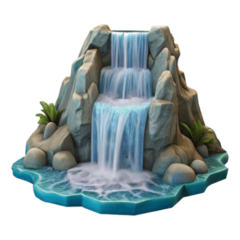 beautiful vintage Isolated Waterfall with Dramatic White Water Cutout original png