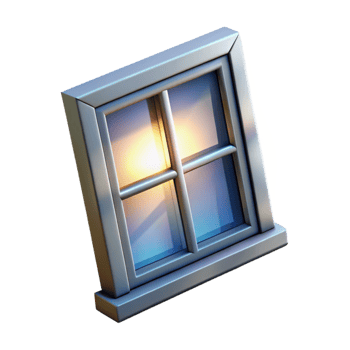 extraordinary abstract Isolated Window with Light Reflection Transparent Background premium png
