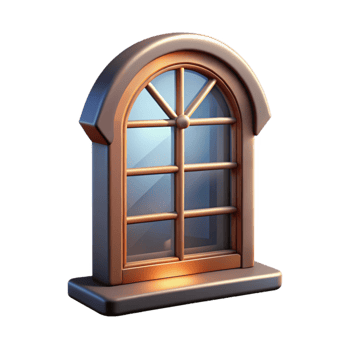 stunning classic Isolated Window with Light Reflection Transparent Background detailed png
