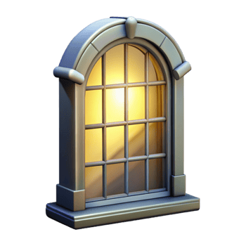 beautiful modern Isolated Window with Light Reflection Transparent Background high resolution png