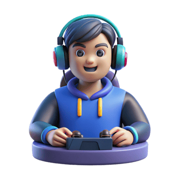 joyful mesmerizing Gamer competing in an esports tournament with Transparent Background crisp png