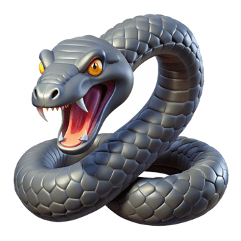 exemplary classic A coiled viper with fangs bared with Transparent Background museum quality png