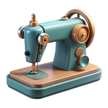 remarkable gothic Concept art style, hyper-specific professional render of a vintage sewing machine with a foot pedal with Transparent Background sharp png