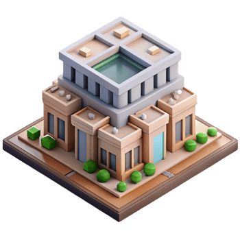 magnificent minimalist Isometric City Block Transparent Background premium png