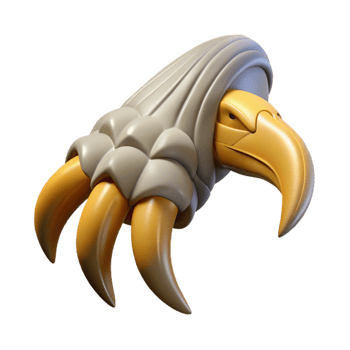 breathtaking timeless Ultra-detailed, isolated cutout of a single Griffin talon, hyper-specific, professional render, concept art style with Transparent Background png