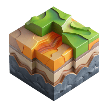 dramatic minimalist Isometric View of Shifting Tectonic Plates Cutout high quality png