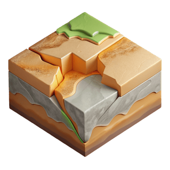 magnificent contemporary Isometric View of Shifting Tectonic Plates Cutout exclusive png