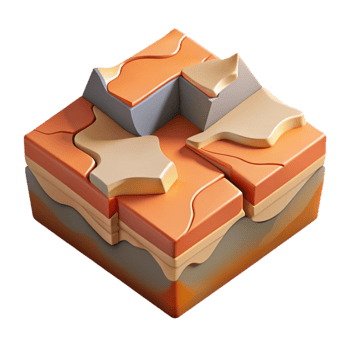 elegant creative Isometric View of Shifting Tectonic Plates Cutout high resolution png