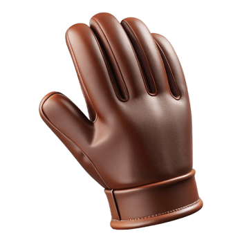 celebrated renaissance Photorealistic, ultra-detailed professional render of a vintage leather glove, isolated cutout with Transparent Background crisp png