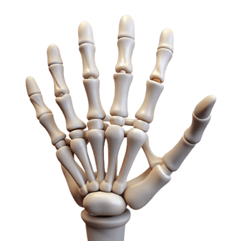 tranquil hypnotic A skeleton hand reaching upwards with Transparent Background artisan png