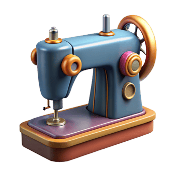 intense wonderful Photorealistic ultra-detailed professional render of a vintage sewing machine, isolated cutout with Transparent Background 4K png