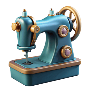 spectacular sought-after Photorealistic ultra-detailed professional render of a vintage sewing machine, isolated cutout with Transparent Background png