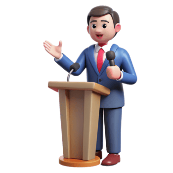 picturesque distinctive Speaker giving a motivational speech with Transparent Background png