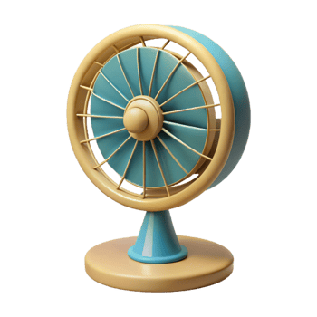 playful immaculate Hyper-specific isolated cutout, concept art style render of a vintage handheld fan with Transparent Background ultra HD png