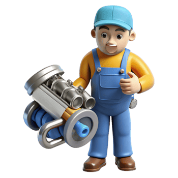 impressive mysterious artistic Mechanic inspecting a car engine with Transparent Background authentic png